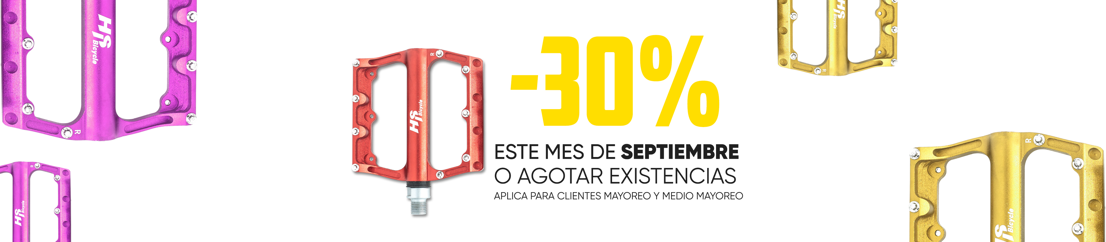 Pedales HS con 30% de descuento